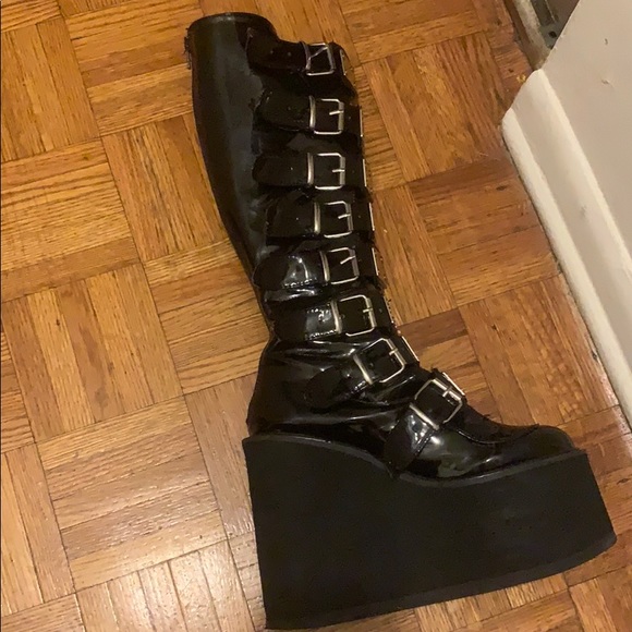 Dolls Kill Shoes - Goth boots 5 1/2 platforms